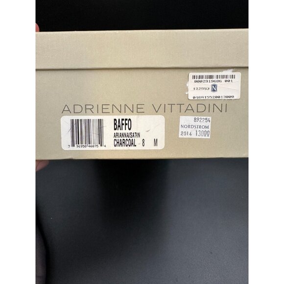 Vintage Adrienne Vittadini Ladies Shoes Arianna / Satin Charcoal Size 8 Gorgeous - Picture 12 of 12